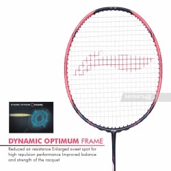 LI-NING Halbertec Motor Pro Badminton Racquet (Black/Pink/White, Unstrung)