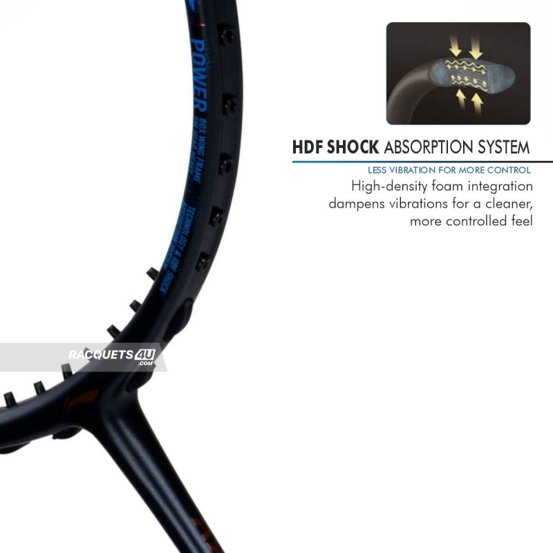 LI-NING AX-FORCE 90 Badminton Racquet (Black/Gold/Orange, Unstrung)