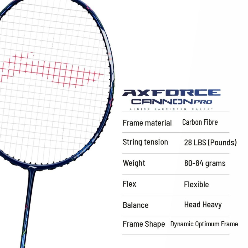 LI-NING AX-FORCE Cannon Pro Badminton Racquet (Dark Purple/Blue, Unstrung)