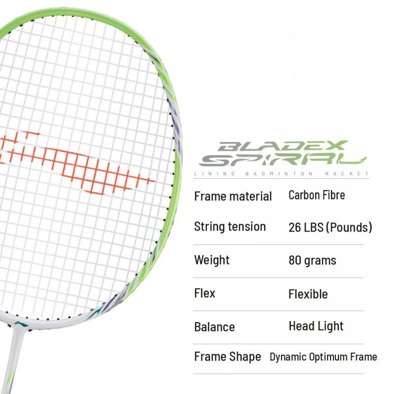 LI-NING Bladex Spiral Badminton Racquet (Evening Promise, Unstrung)