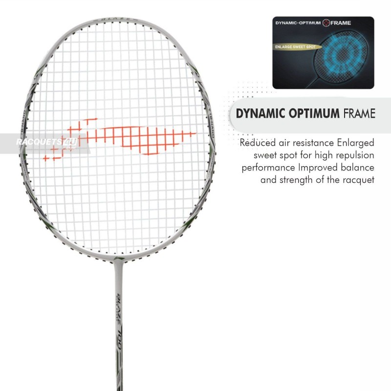 LI-NING Blaze 100 Badminton Racquet (White/Black/Emerald, Unstrung)