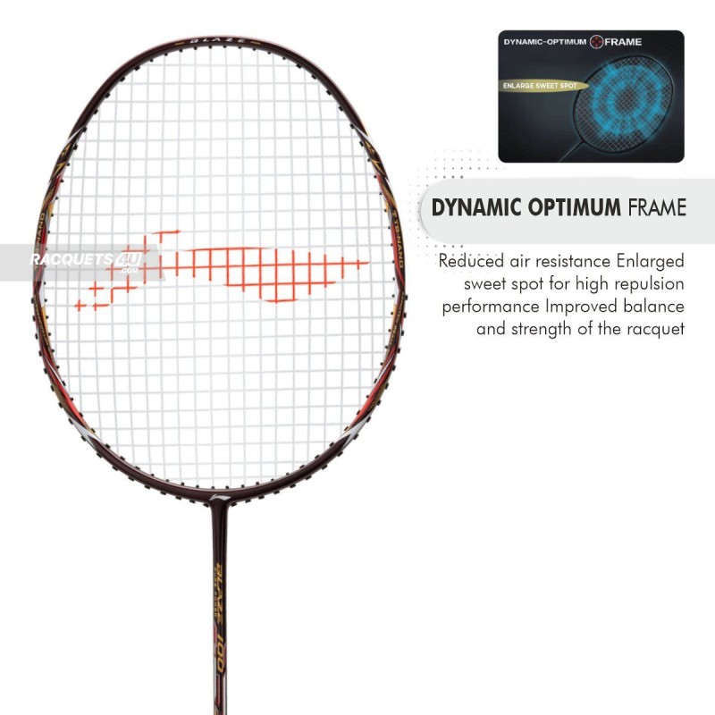 LI-NING Blaze 100 Badminton Racquet (Merlot/Gold/Red, Unstrung)