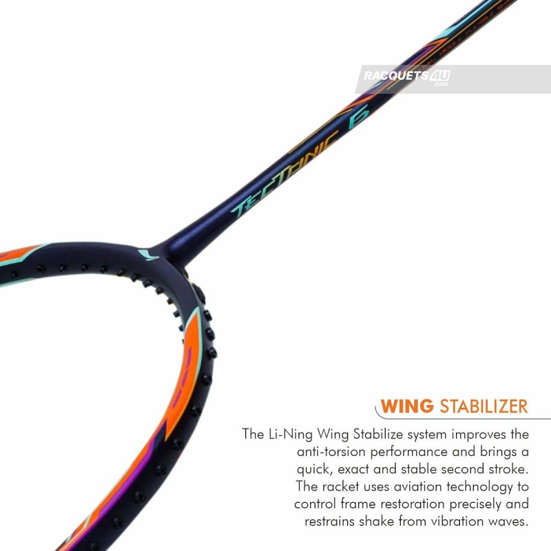LI-NING Tectonic 6 Badminton Racquet (Orange/Black, Unstrung)