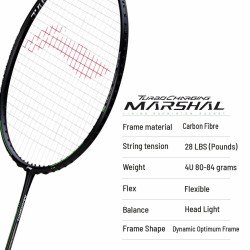 LI-NING Turbo Charging Marshal Badminton Racquet (Black, Unstrung)