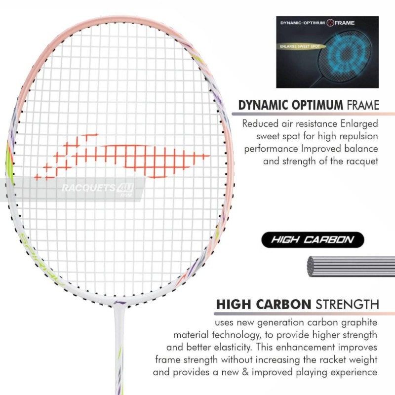 LI-NING Bladex Spiral Badminton Racquet (Light Smoke/Pink, Unstrung)