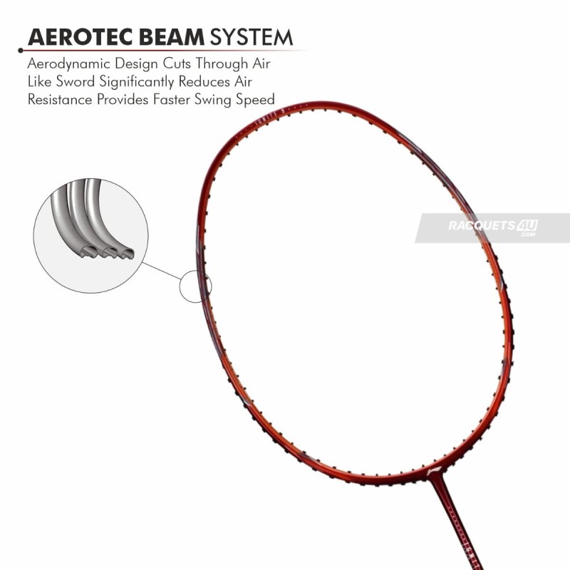 LI-NING Ignite 8 Badminton Racquet (Dark Red/Rich Gold, Unstrung)