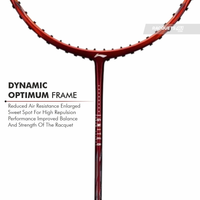LI-NING Ignite 8 Badminton Racquet (Dark Red/Rich Gold, Unstrung)