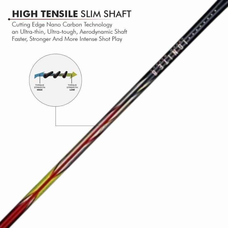 LI-NING Ignite 8 Badminton Racquet (Cool Gray/Bull Red, Unstrung)