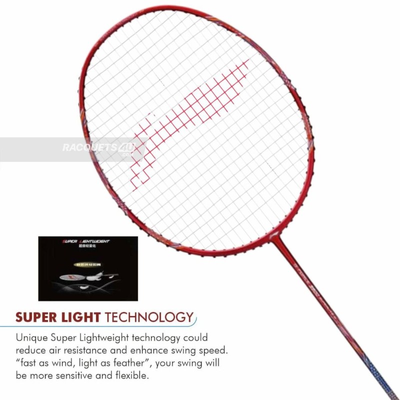 LI-NING G Force 3900 II Superlite Badminton Racquet (Red/Navy, Unstrung)
