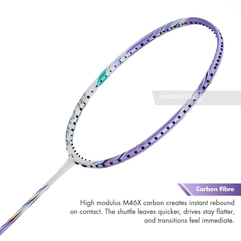 LI-NING Bladex 600 Badminton Racquet (Pearl White/Zircon, Unstrung)