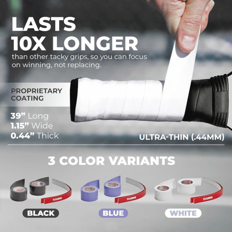 TOURNA Mega Tac Pickleball Overgrip (10 Pack, Blue)