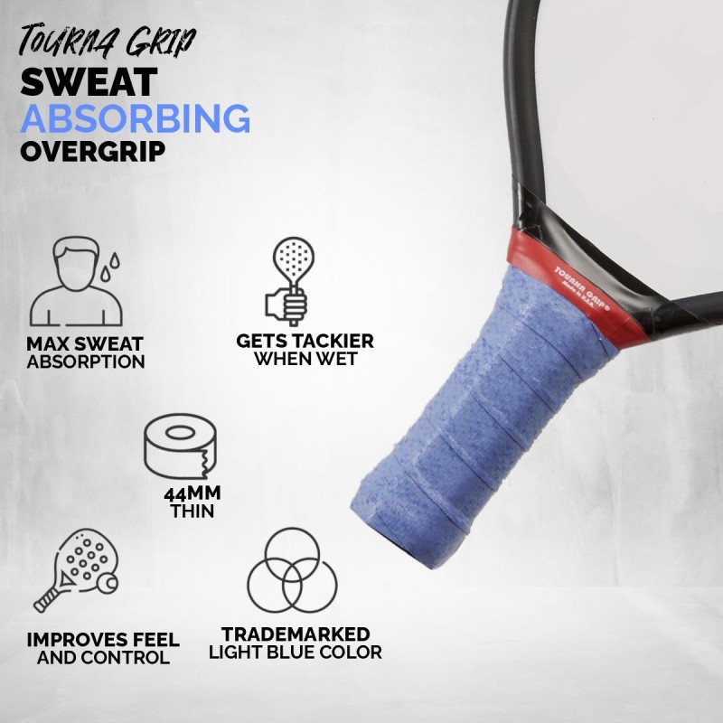 TOURNA Pickleball Grip (10 Pack, Blue)