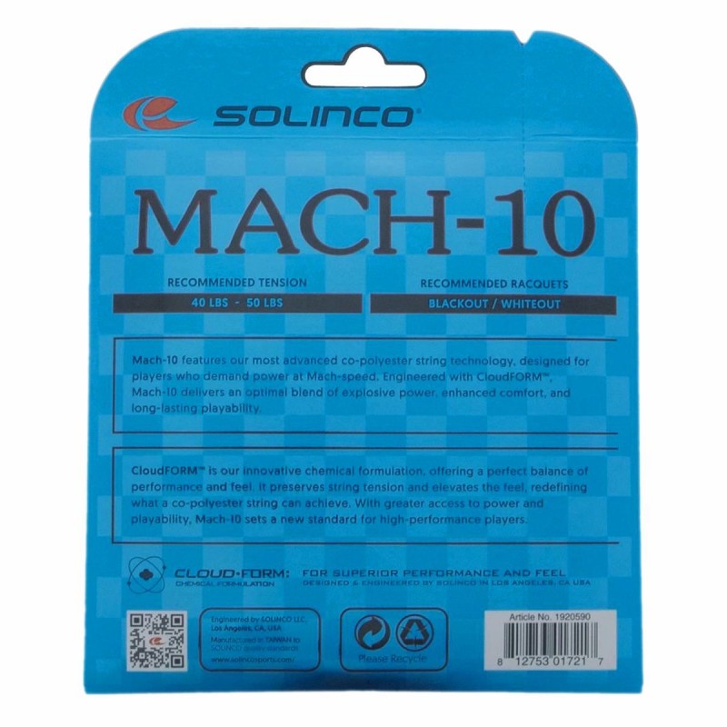 SOLINCO Mach 10 Tennis String Set (16L / 1.25mm)