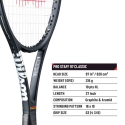 WILSON Pro Staff 97 Classic Tennis Racquet (Unstrung)