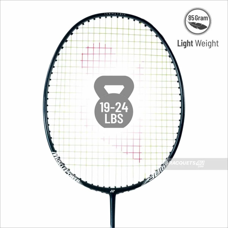 Yonex Muscle Power 29 Light Badminton Racquet (Black/Grey, Strung)