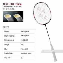 YONEX Duora Z Strike  Badminton Racquet (Black/White, Unstrung)