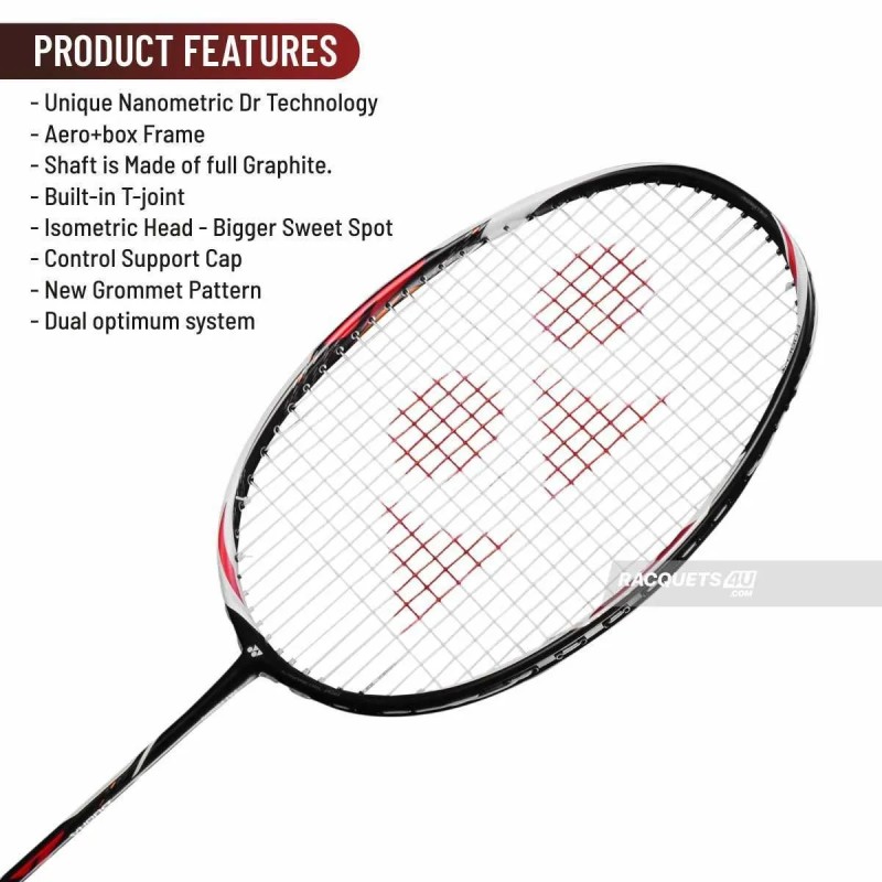 YONEX Duora Z Strike  Badminton Racquet (Black/White, Unstrung)
