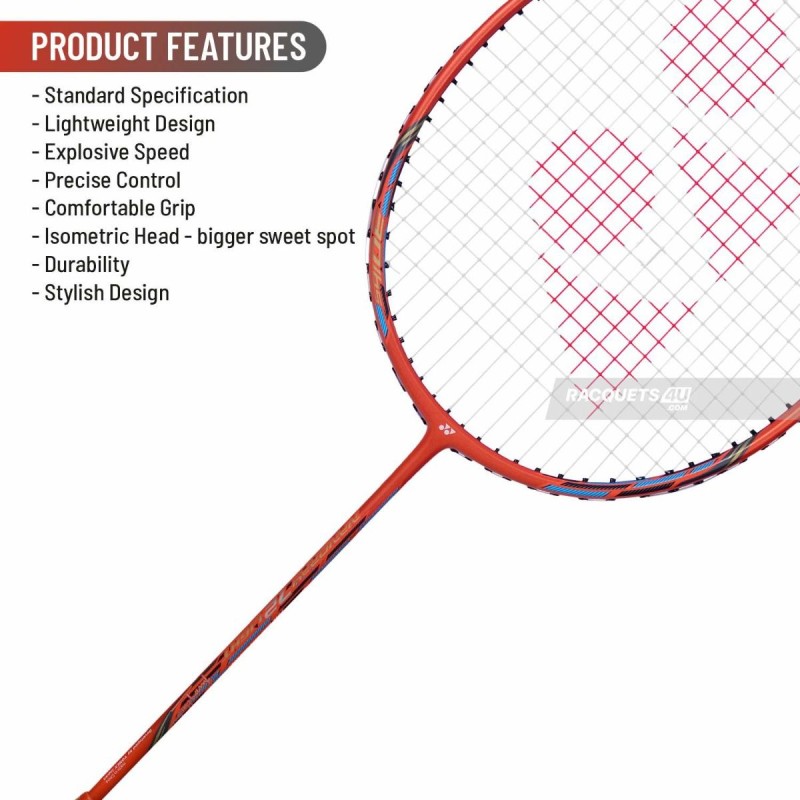 Yonex Nanoray 72 Light Badminton Racquet (Strung, Orange)