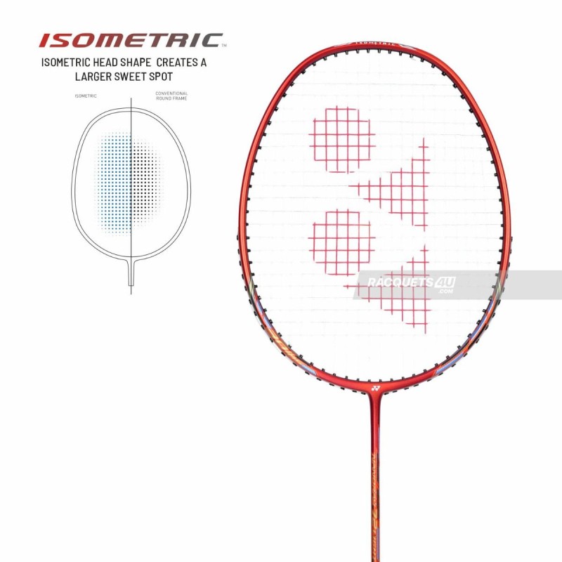 Yonex Nanoray 72 Light Badminton Racquet (Strung, Red)
