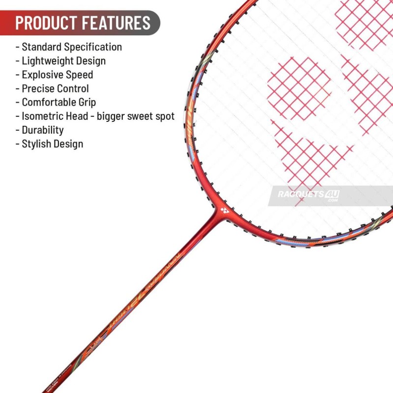 Yonex Nanoray 72 Light Badminton Racquet (Strung, Red)