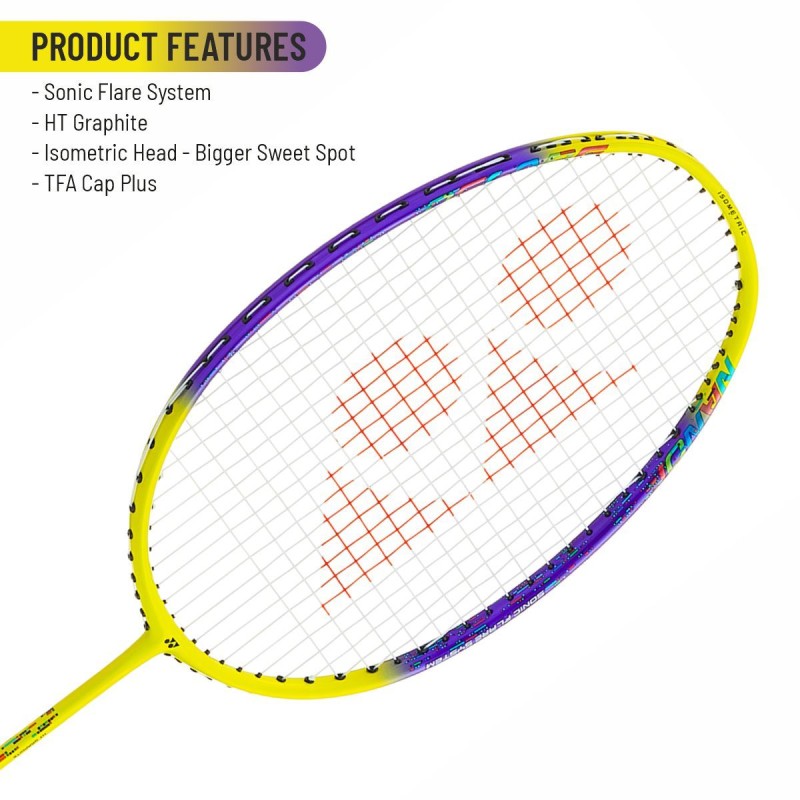 YONEX Nanoflare 002 Clear Badminton Racquet (G5 Strung, Yellow)