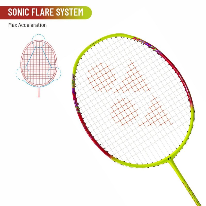 YONEX Nanoflare 002 Ability Badminton Racquet (Strung, Lime)