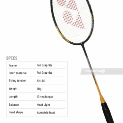 YONEX Nanoflare Speed 7 Badminton Racquet (Strung, Grey/Yellow)