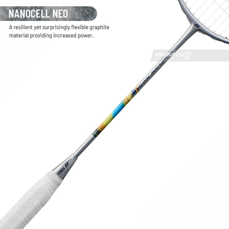 YONEX Nanoflare 700 Game Badminton Racquet (Strung, Silver/Blue)