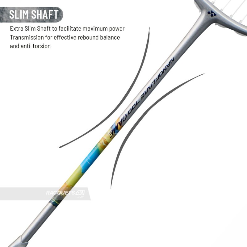 YONEX Nanoflare 700 Game Badminton Racquet (Strung, Silver/Blue)