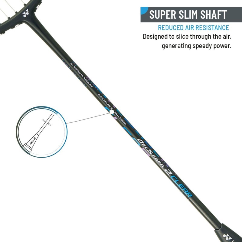 YONEX Arcsaber 2 Clear Badminton Racquet (Strung, Black/Blue)