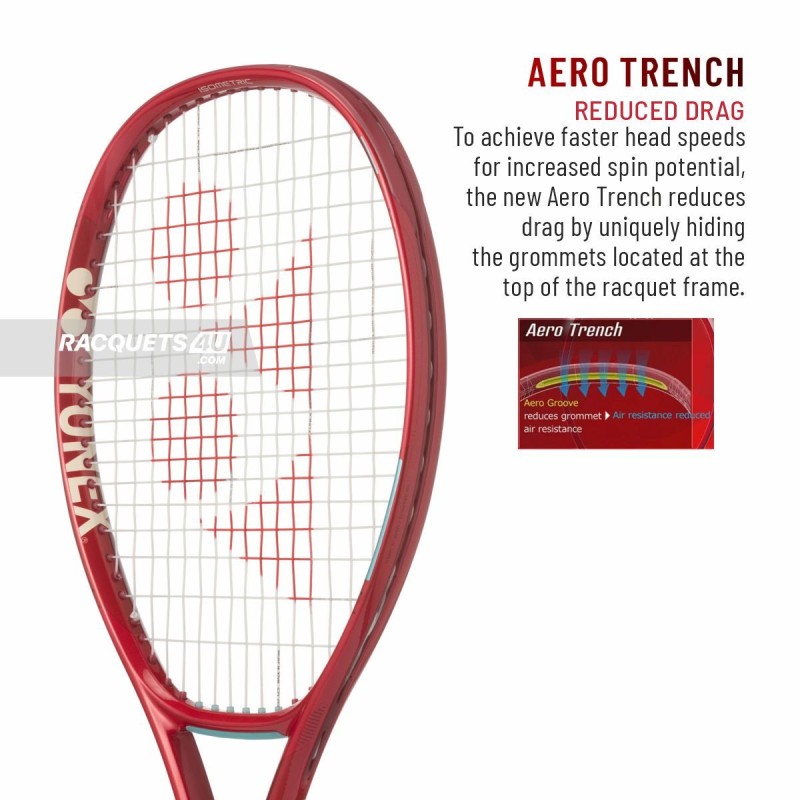 YONEX Vcore 100L Tennis Racquet (Ruby Red, Unstrung)