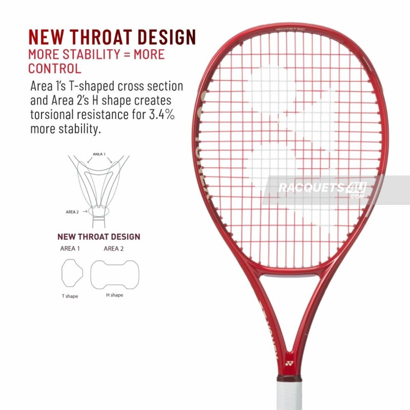 YONEX Vcore Alpha Tennis Racquet (Ruby Red, Strung)
