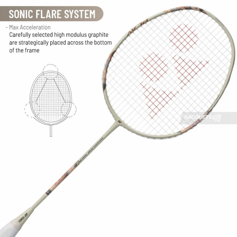 YONEX Nanoflare 700 Play Badminton Racquet (Light Beige, Strung)