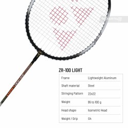 YONEX ZR 100 Light Badminton Racquet (Strung, Black)