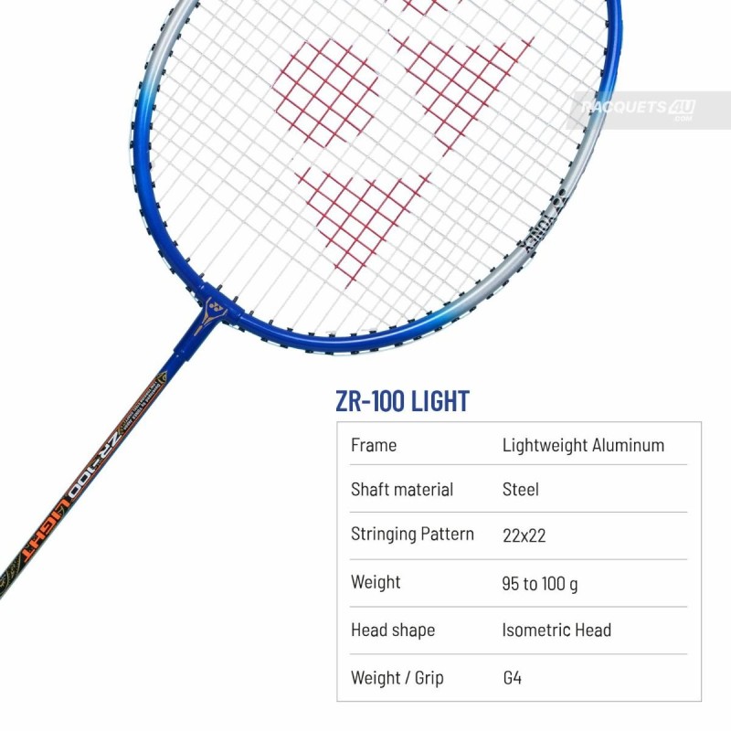 YONEX ZR 100 Light Badminton Racquet (Strung, Grey Blue)