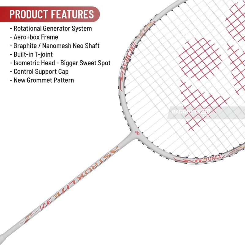 YONEX Astrox Lite 37i Badminton Racquet (Strung, Off White)