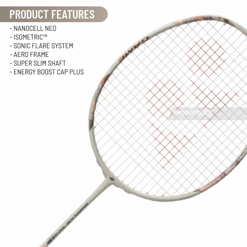 YONEX Nanoflare 700 Game Badminton Racquet (Strung, Light Beige)