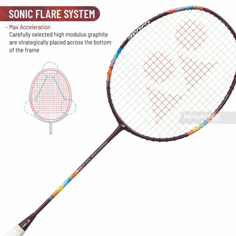YONEX Nanoflare 700 Game Badminton Racquet (Strung, Mid Purple)