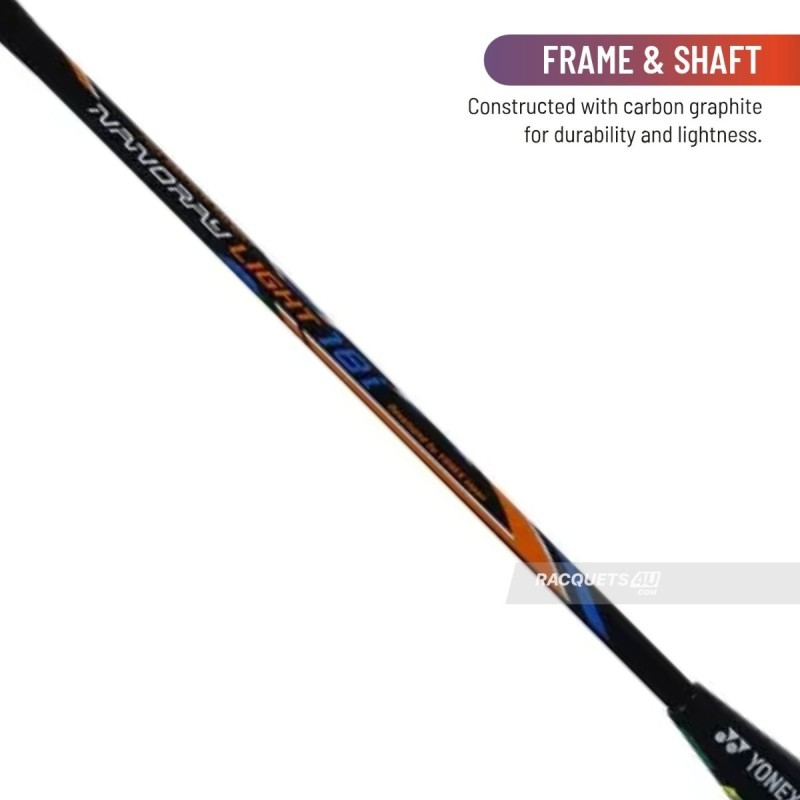 Yonex Nanoray Light 18i Badminton Racquet (Strung, Black)
