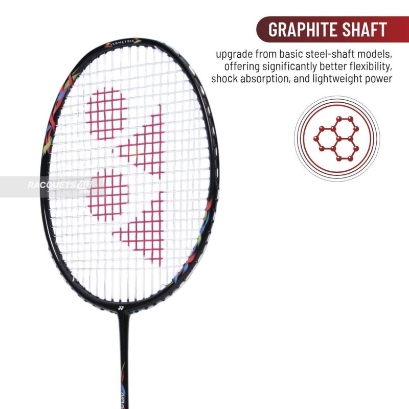 YONEX Nanoflare 8000i Badminton Racquet (Strung, Black/Red)